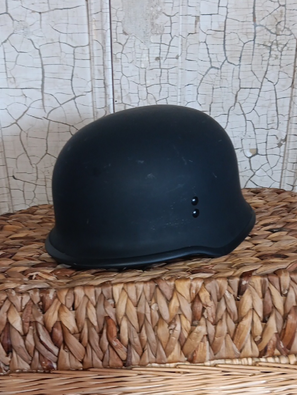 9MM German Beanie Matte Black Military-Style Men's Helmet Hat